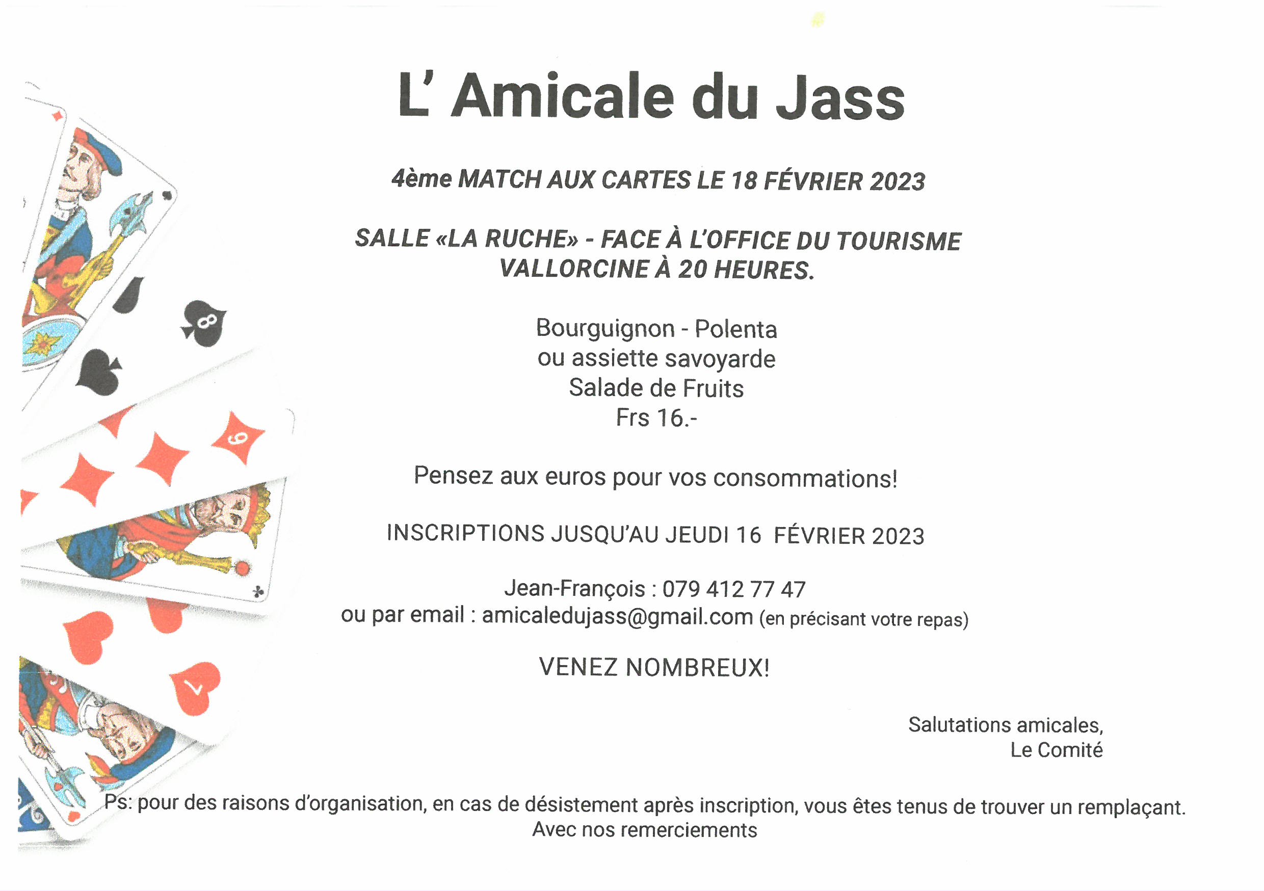 Amicale du Jass - 4ème match aux cartes