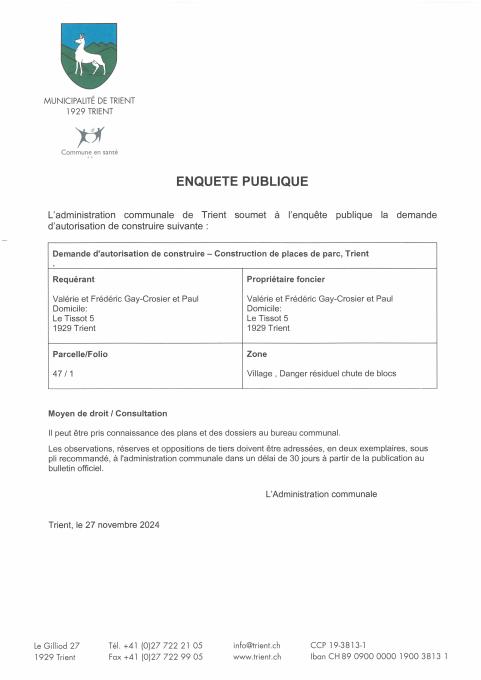 Enquête publique du 27.11.24